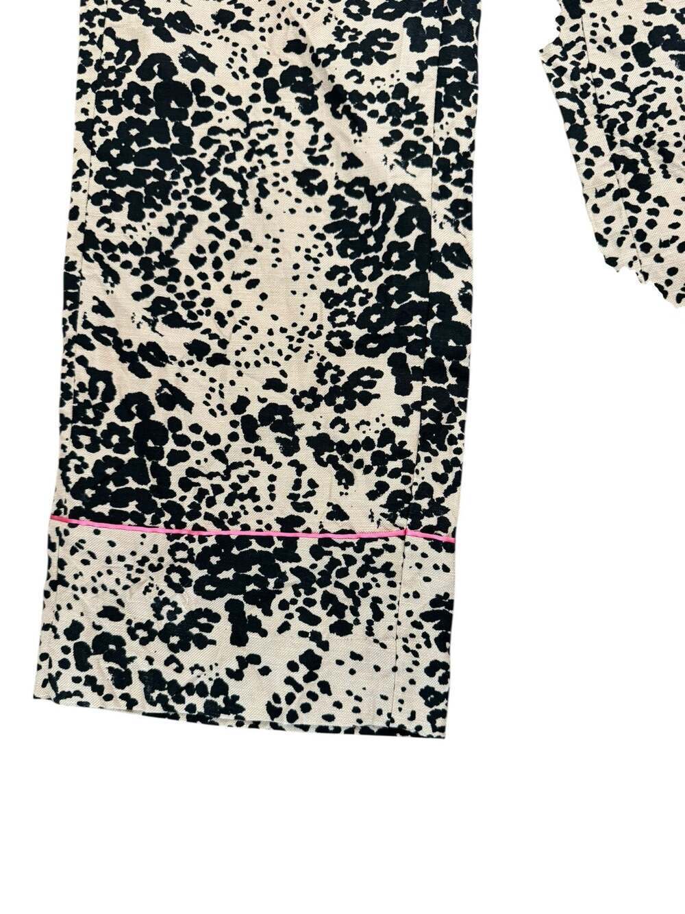 J.Crew Peyton High-Rise Leopard Print Linen-Lyocell Blend Wide-Leg Cropped Pants - Picture 6 of 10